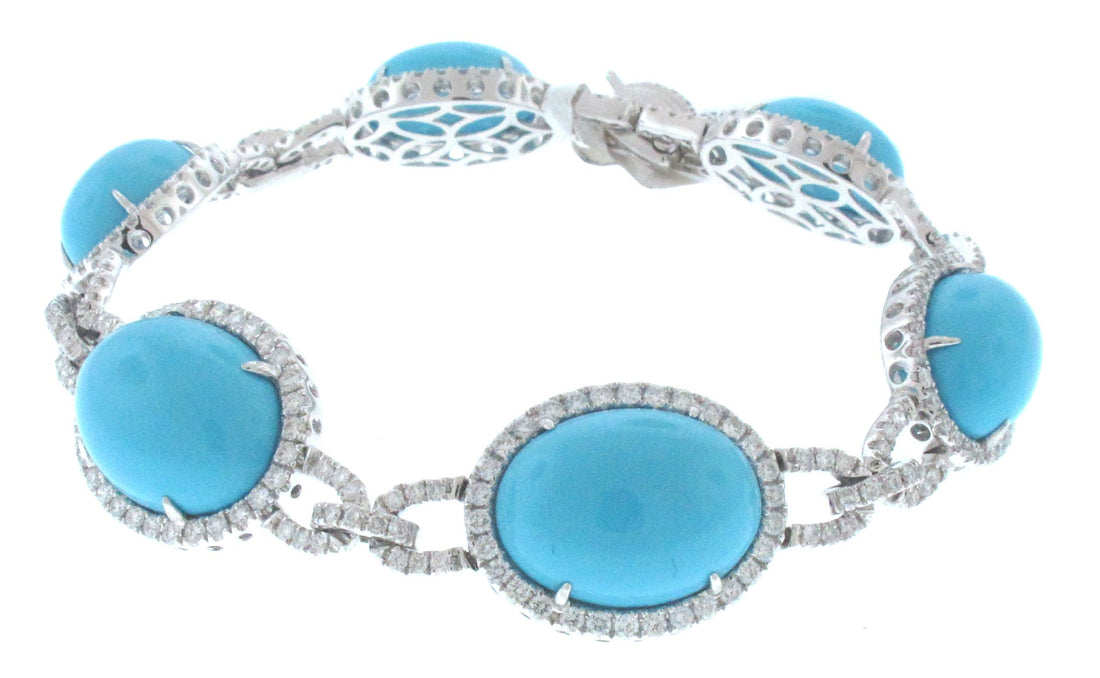 18kt White Gold Turquoise Bracelet