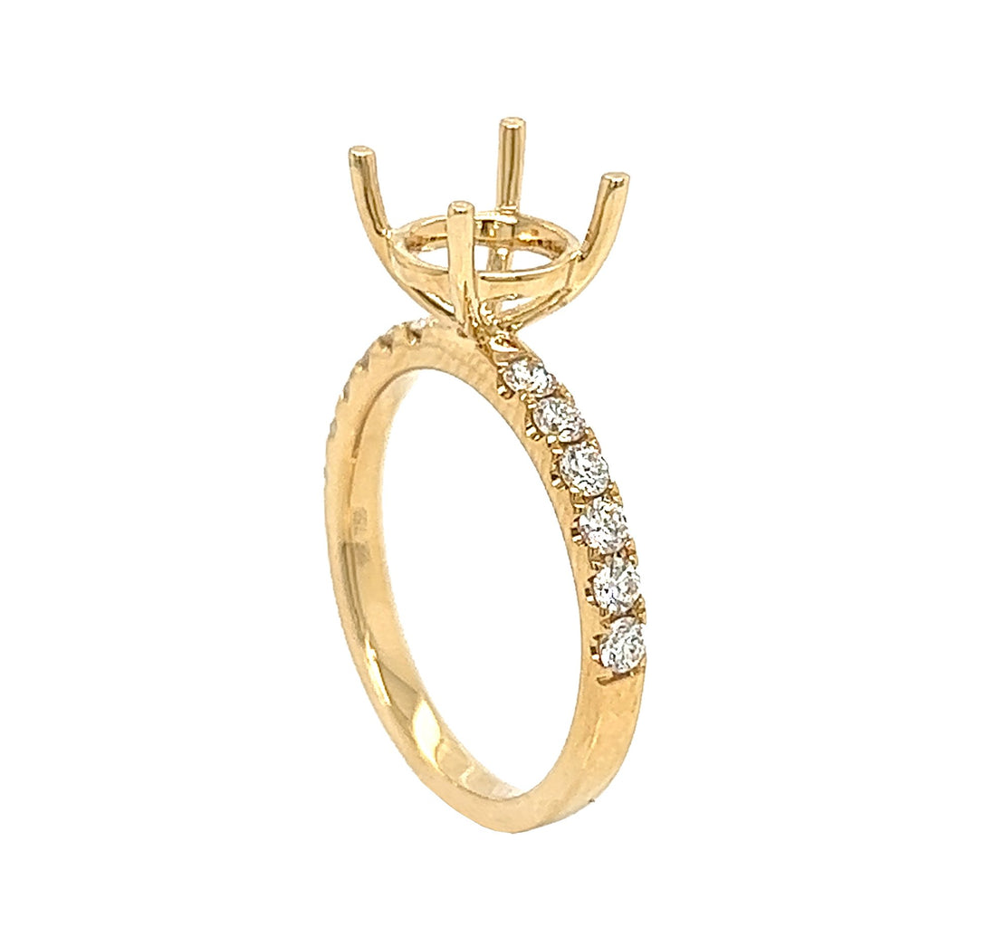 18kt Yellow Gold Diamond Semi-mount