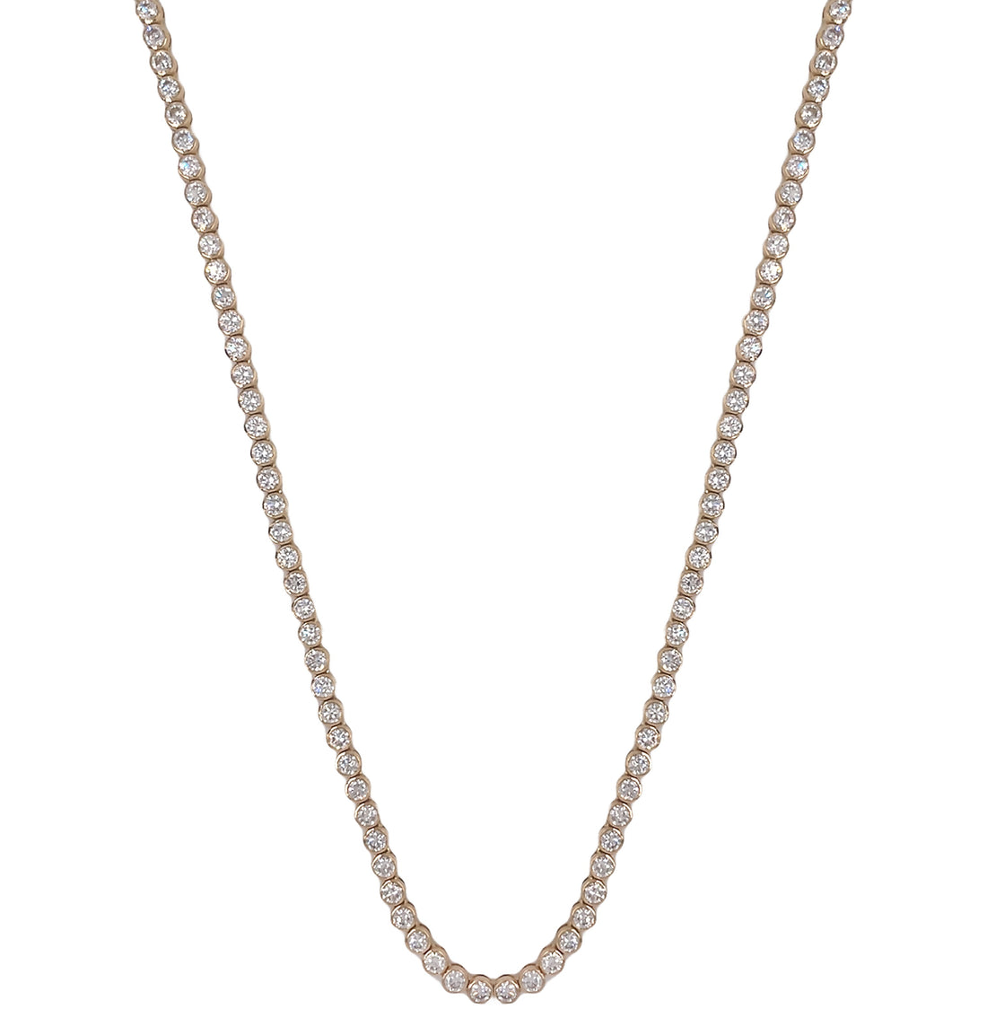 18kt Yellow Gold Diamond Tennis Necklace