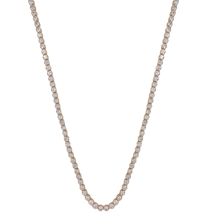 18kt Yellow Gold Diamond Tennis Necklace