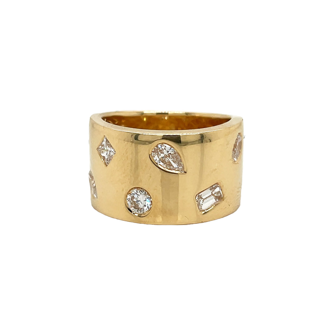 18kt Yellow Gold Diamond Wide Band