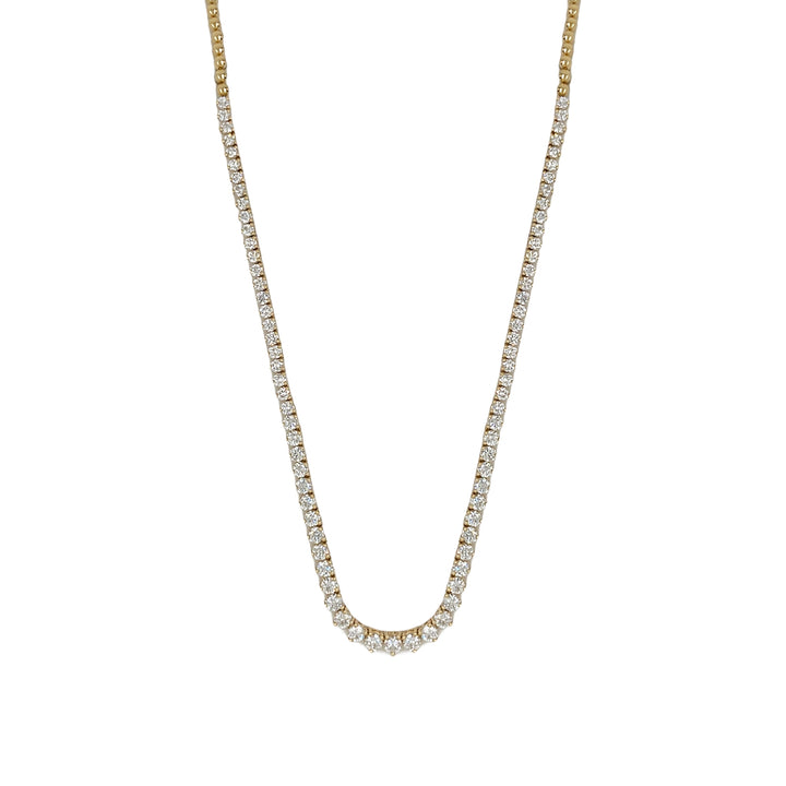 18kt Yellow Gold Diamond Tennis Necklace