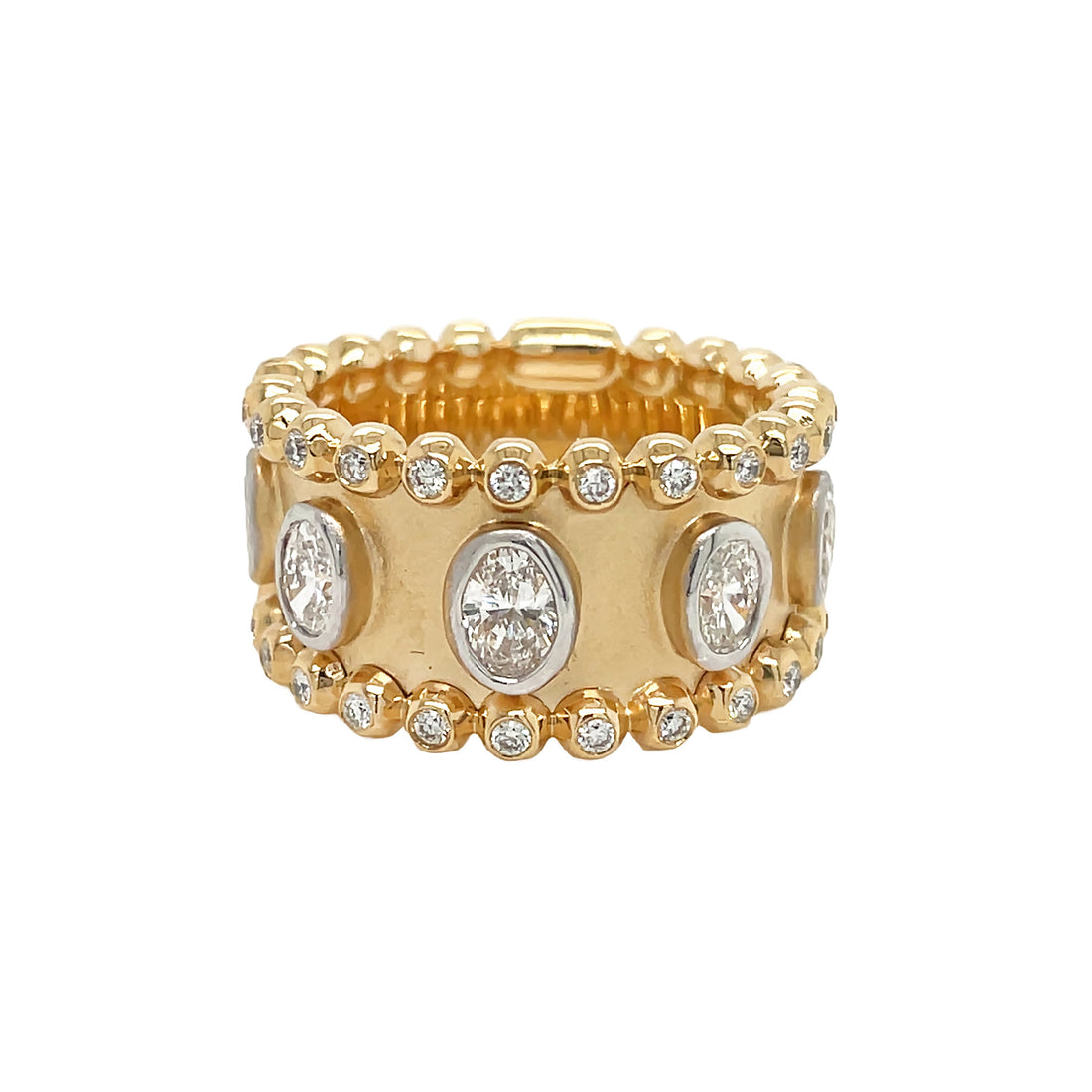 18kt Yellow Gold Diamond Wide Band