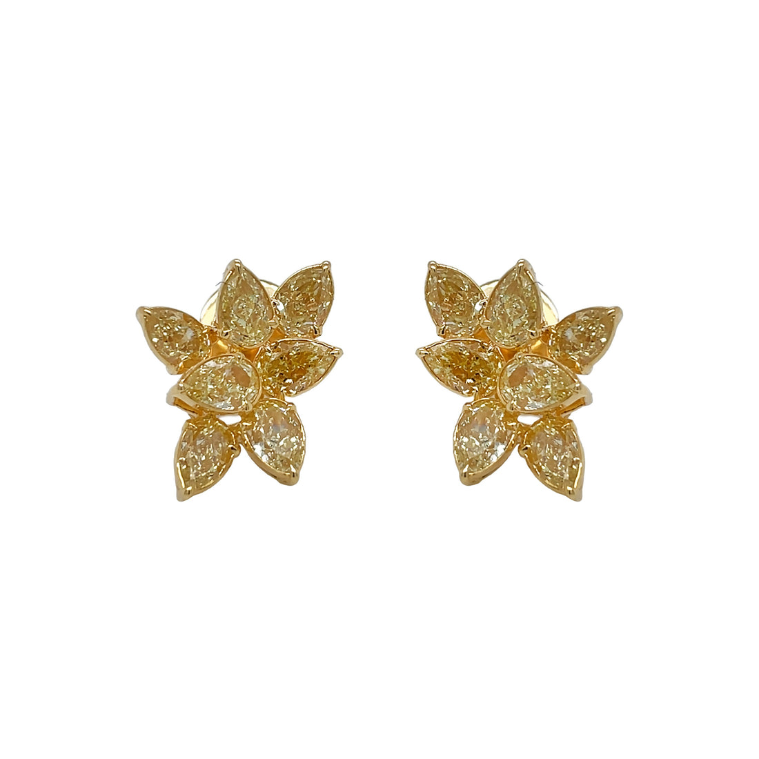 18kt Yellow Gold Yellow Diamond Earrings