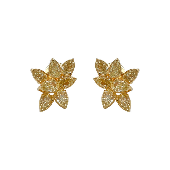 18kt Yellow Gold Yellow Diamond Earrings