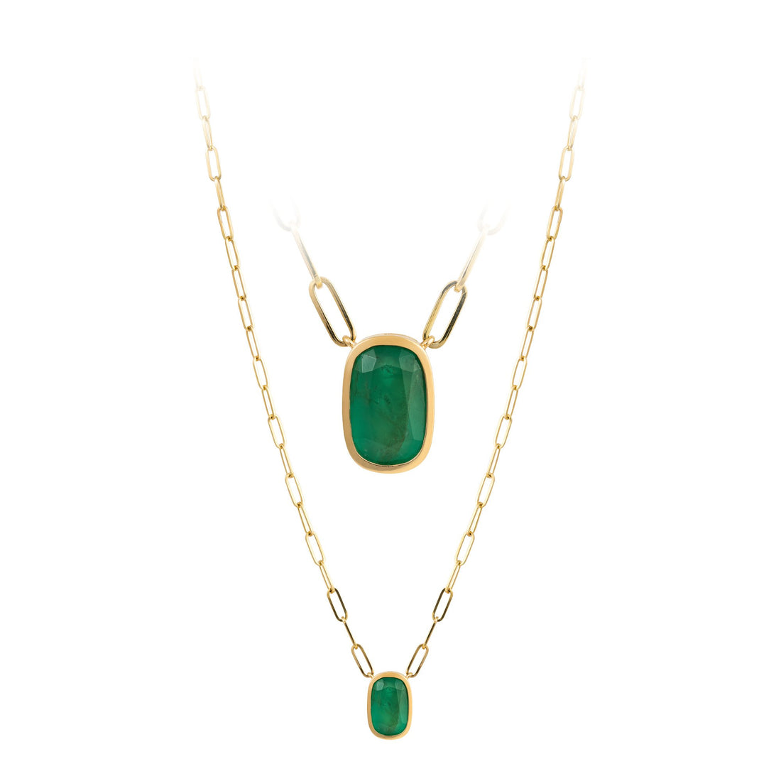 18kt Yellow Gold Green Emerald Pendant