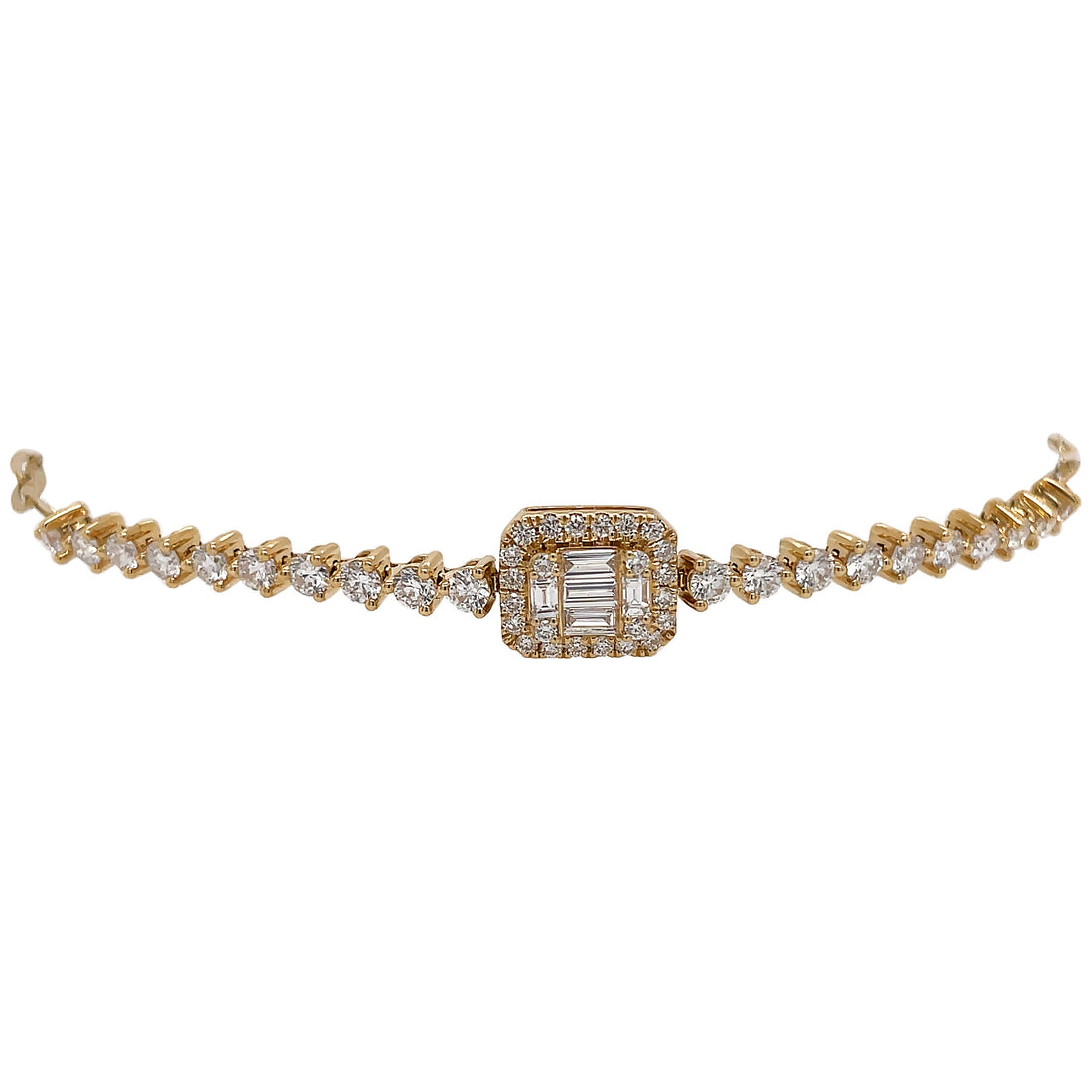 18kt Yellow Gold Diamond Tennis Bracelet
