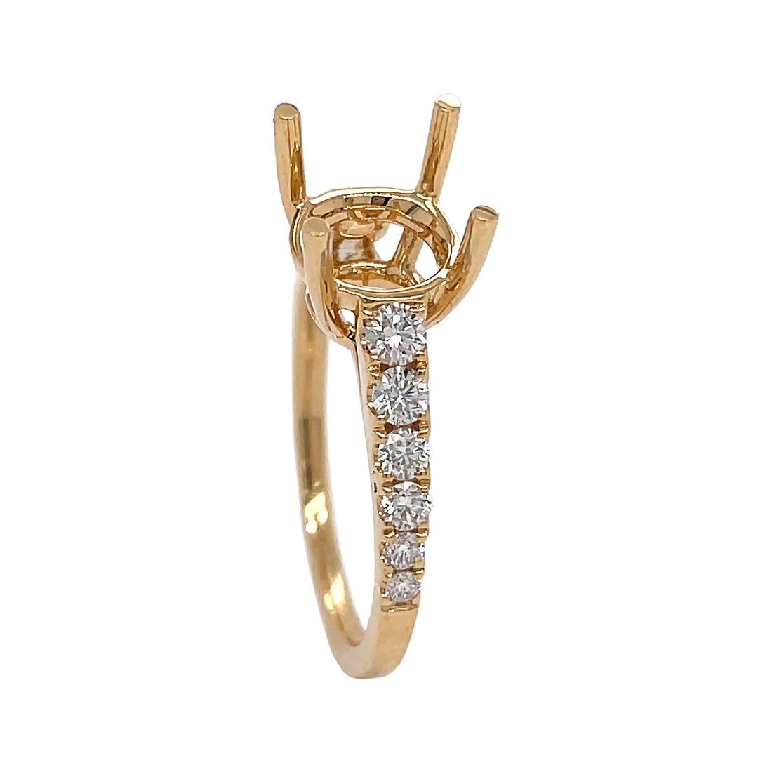 18kt Yellow Gold Diamond Semi-mount