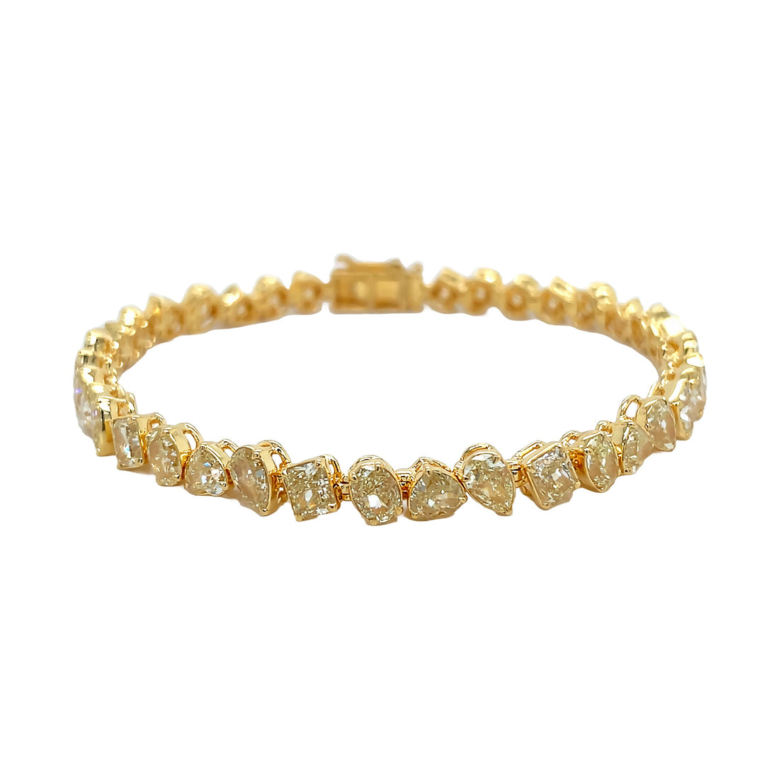 18kt Yellow Gold Yellow Dimaond Tennis Bracelet