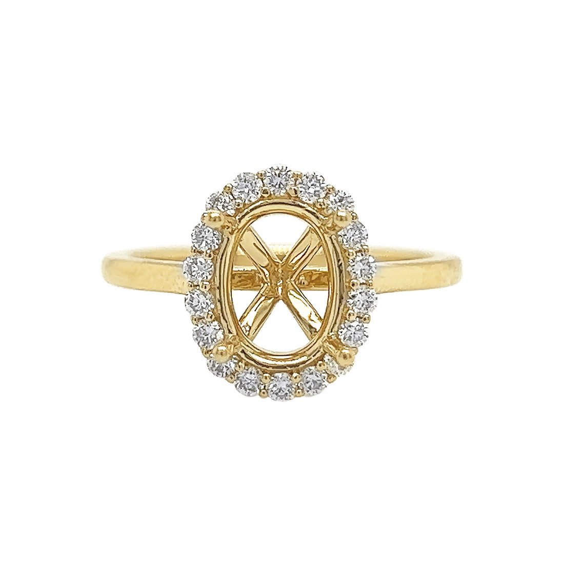 18kt Yellow Gold Diamond Semi-mount