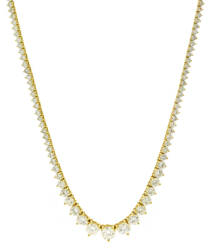 18kt Yellow Gold Diamond Tennis Necklace
