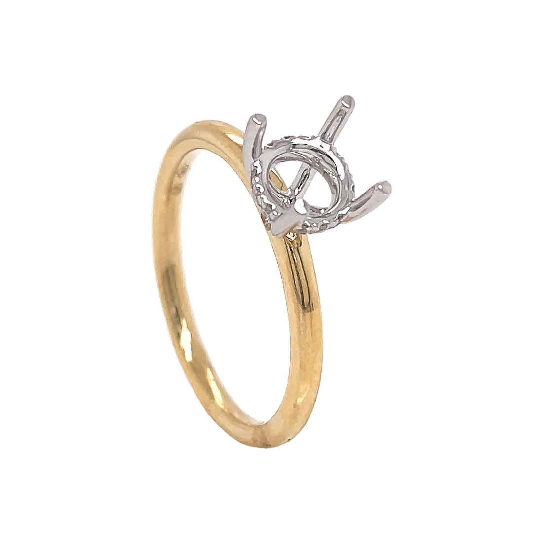 18kt Yellow Gold Diamond Semi-mount