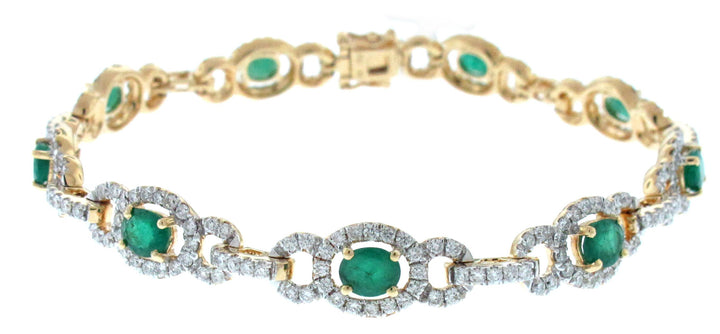 18kt Yellow Gold Emerald Link Bracelet