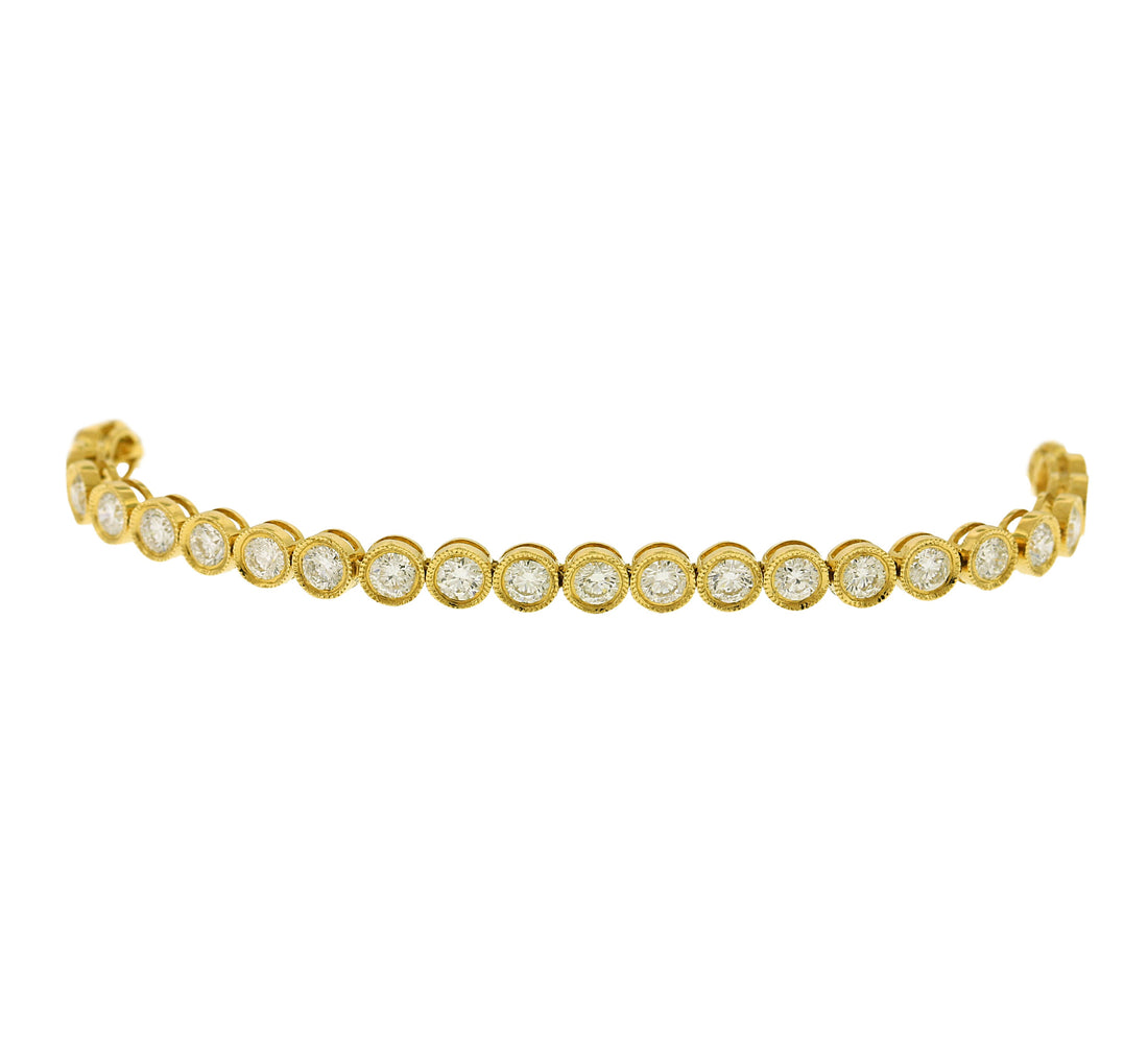 18kt Yellow Gold Diamond Tennis Bracelet