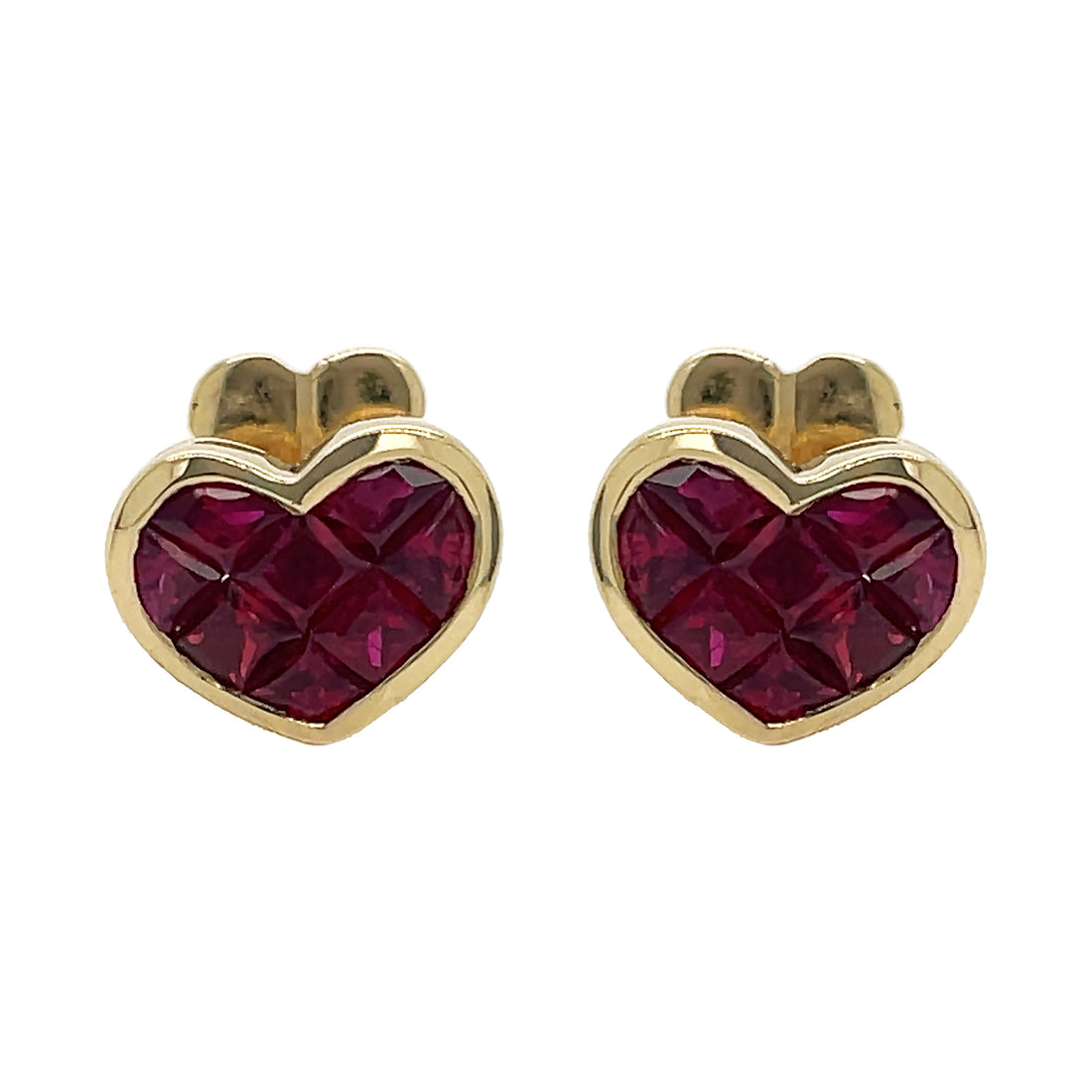 18kt Yellow Gold Ruby Studs