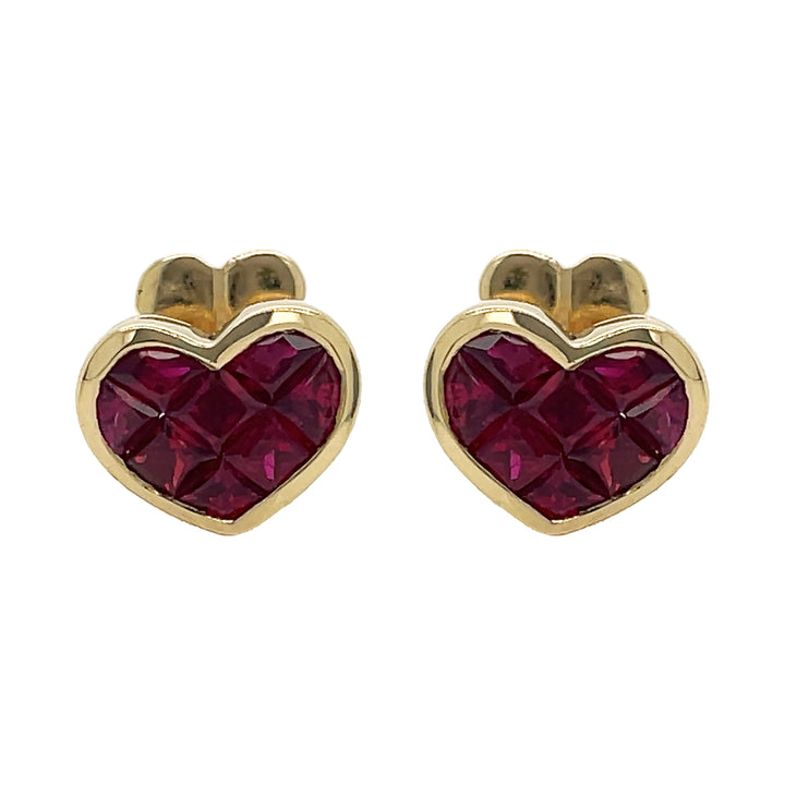 18kt Yellow Gold Ruby Studs