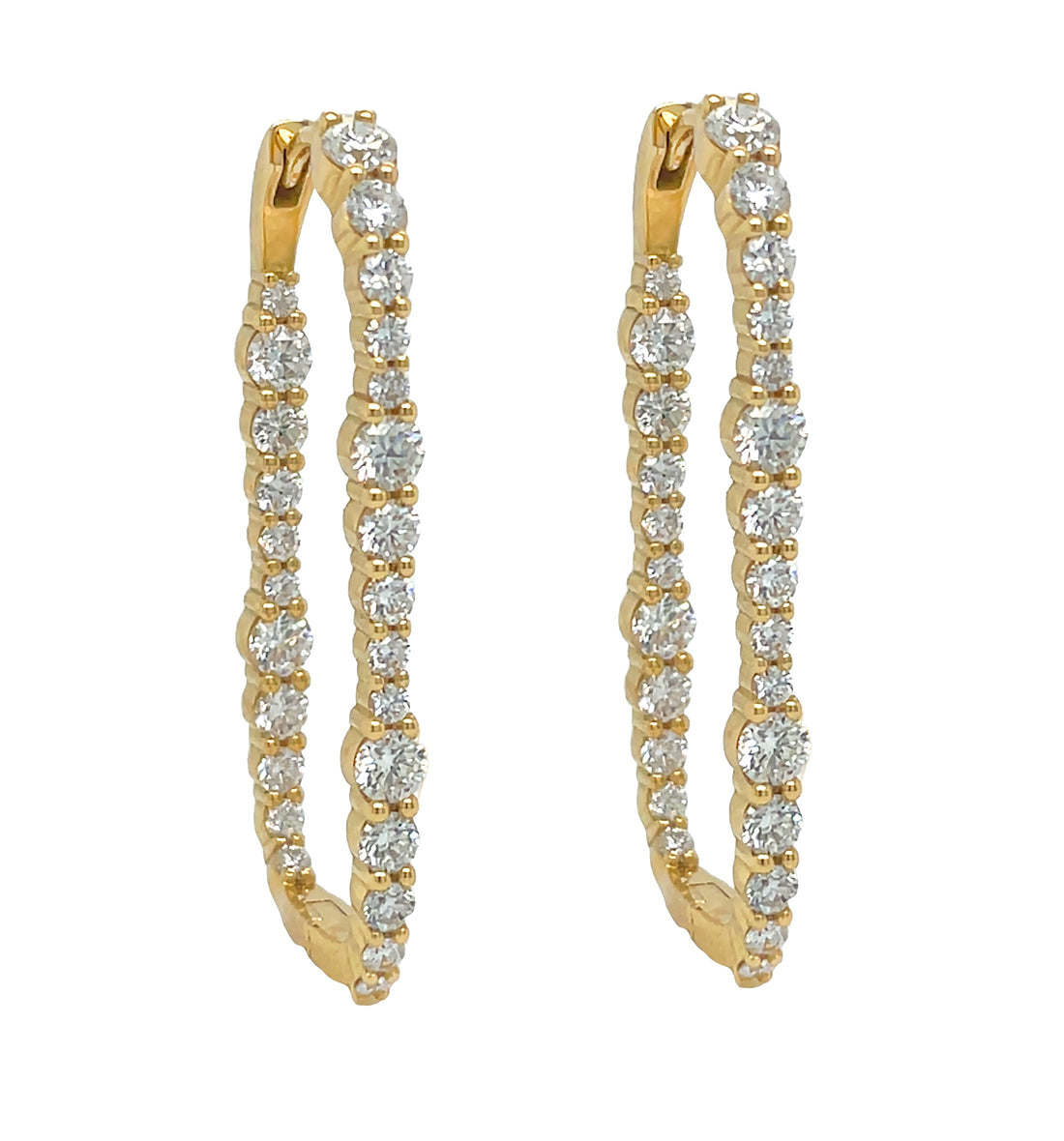 18kt Yellow Gold Dimaond Inside-out Hoops