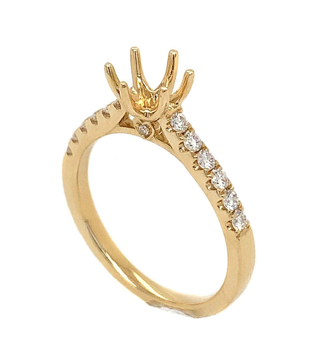 18kt Yellow Gold Diamond Semi-mount