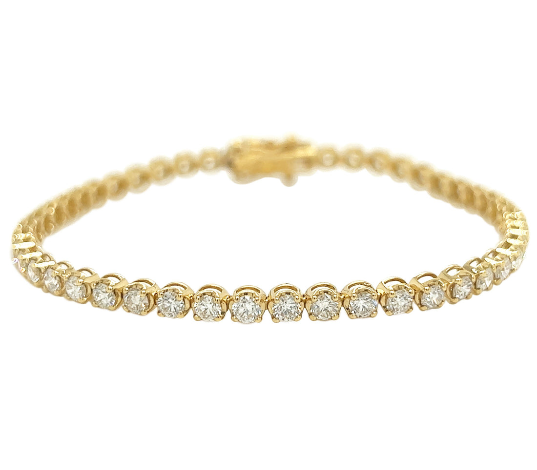 18kt Yellow Gold Diamond Tennis Bracelet