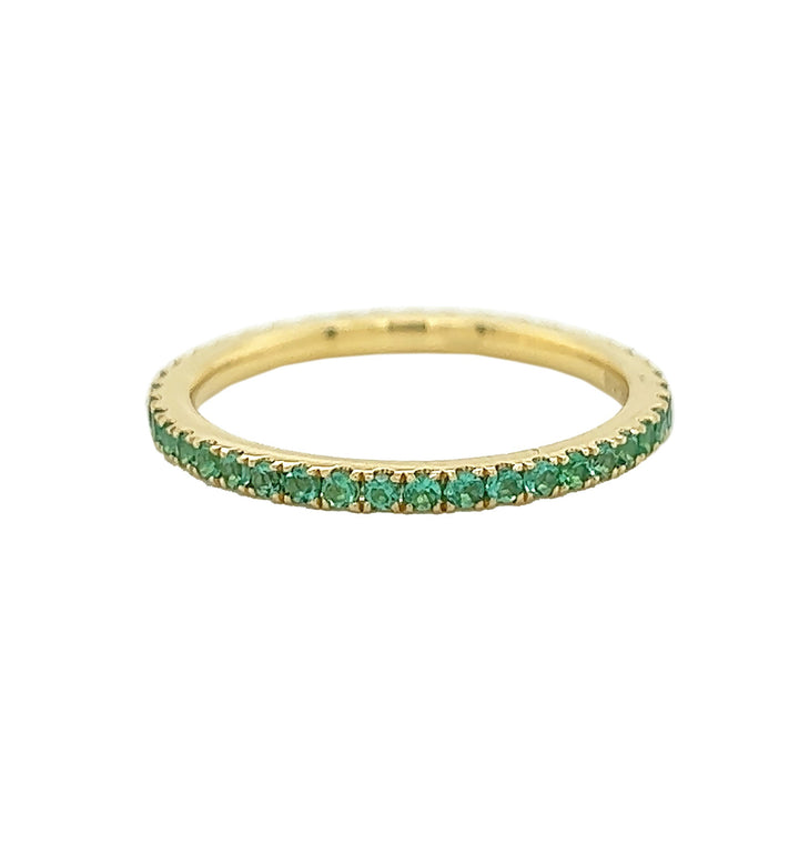 18kt Yellow Gold Emerald Band