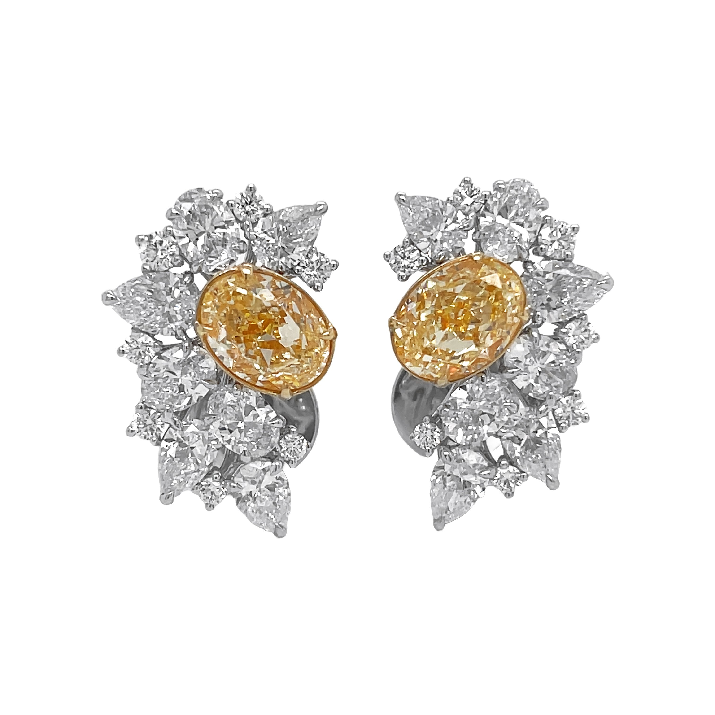 Yellow Diamond Earrings