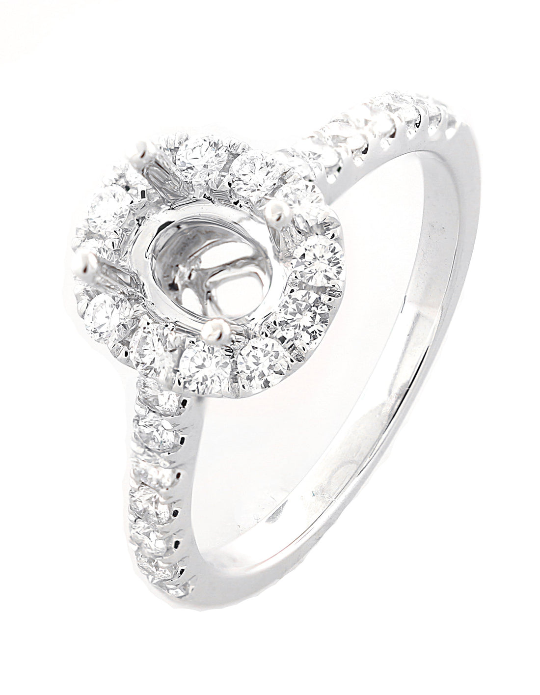 18kt White Gold Diamond Halo Semi Mount