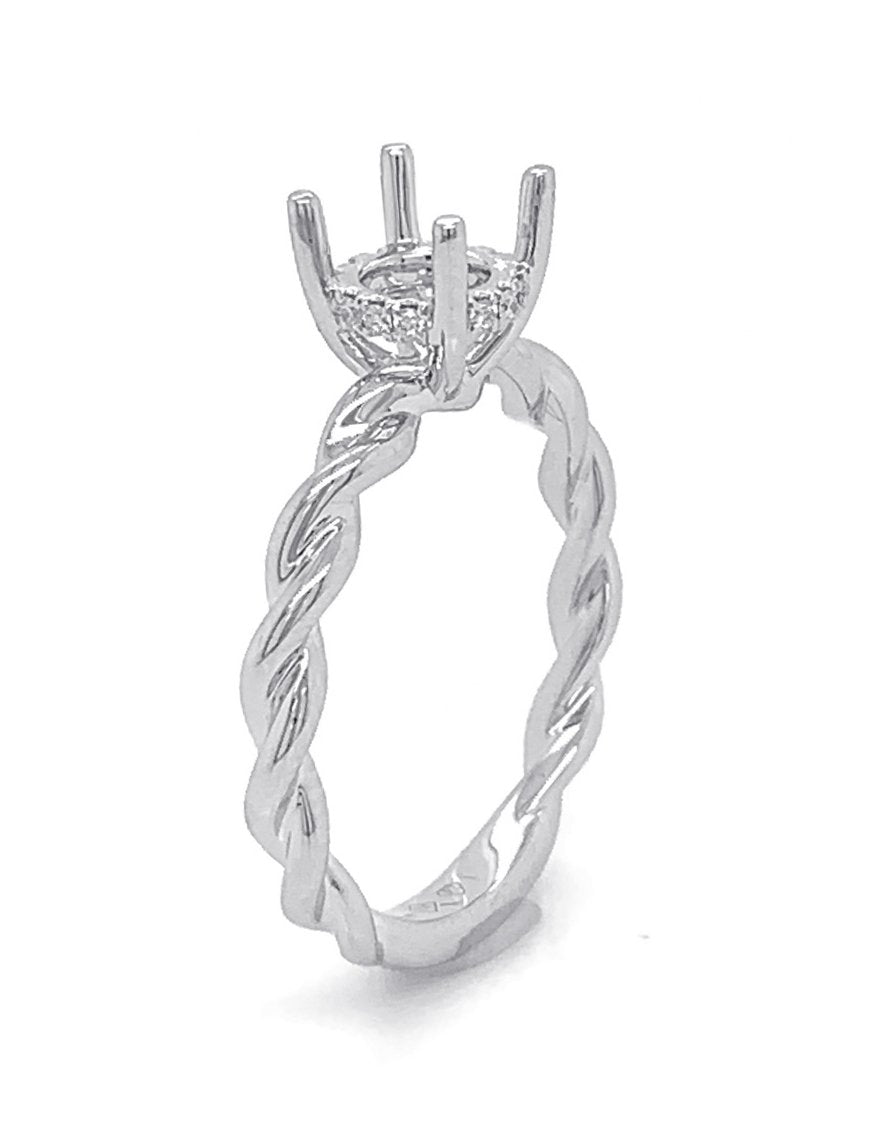 18kt White Gold Diamond Semi Mount