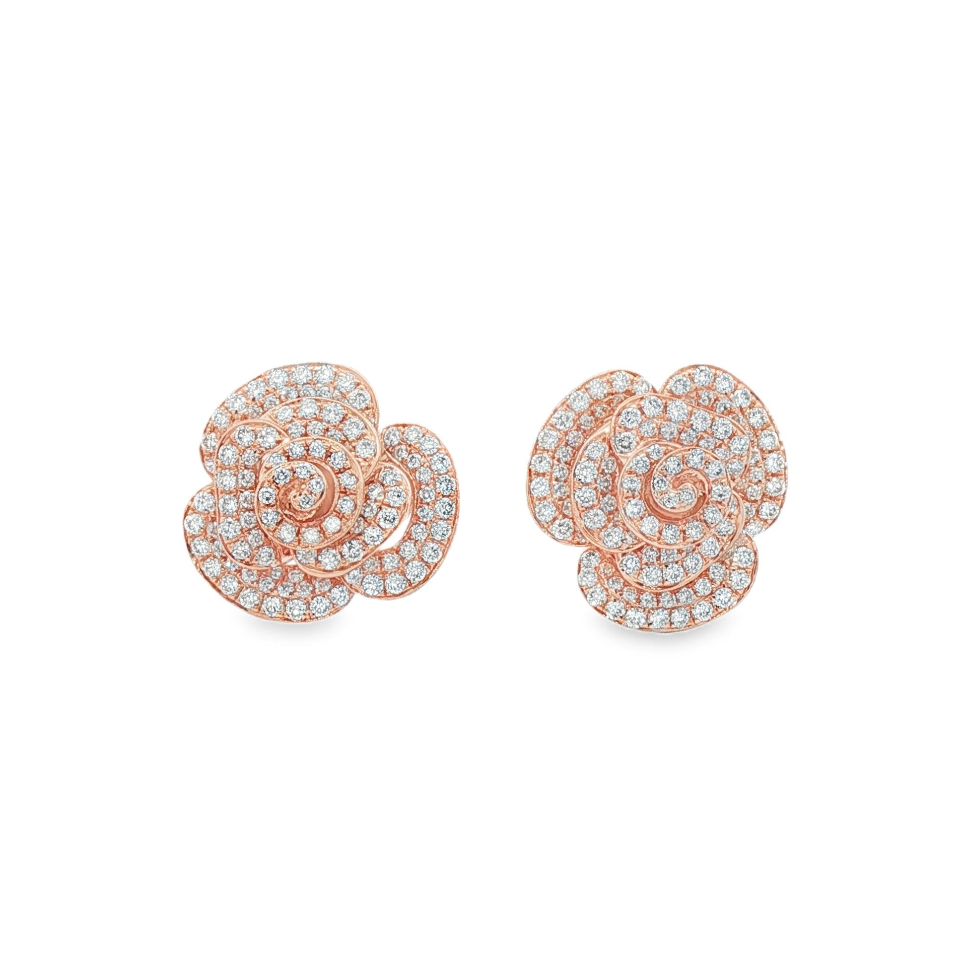 18kt Rose Gold Diamond Earrings