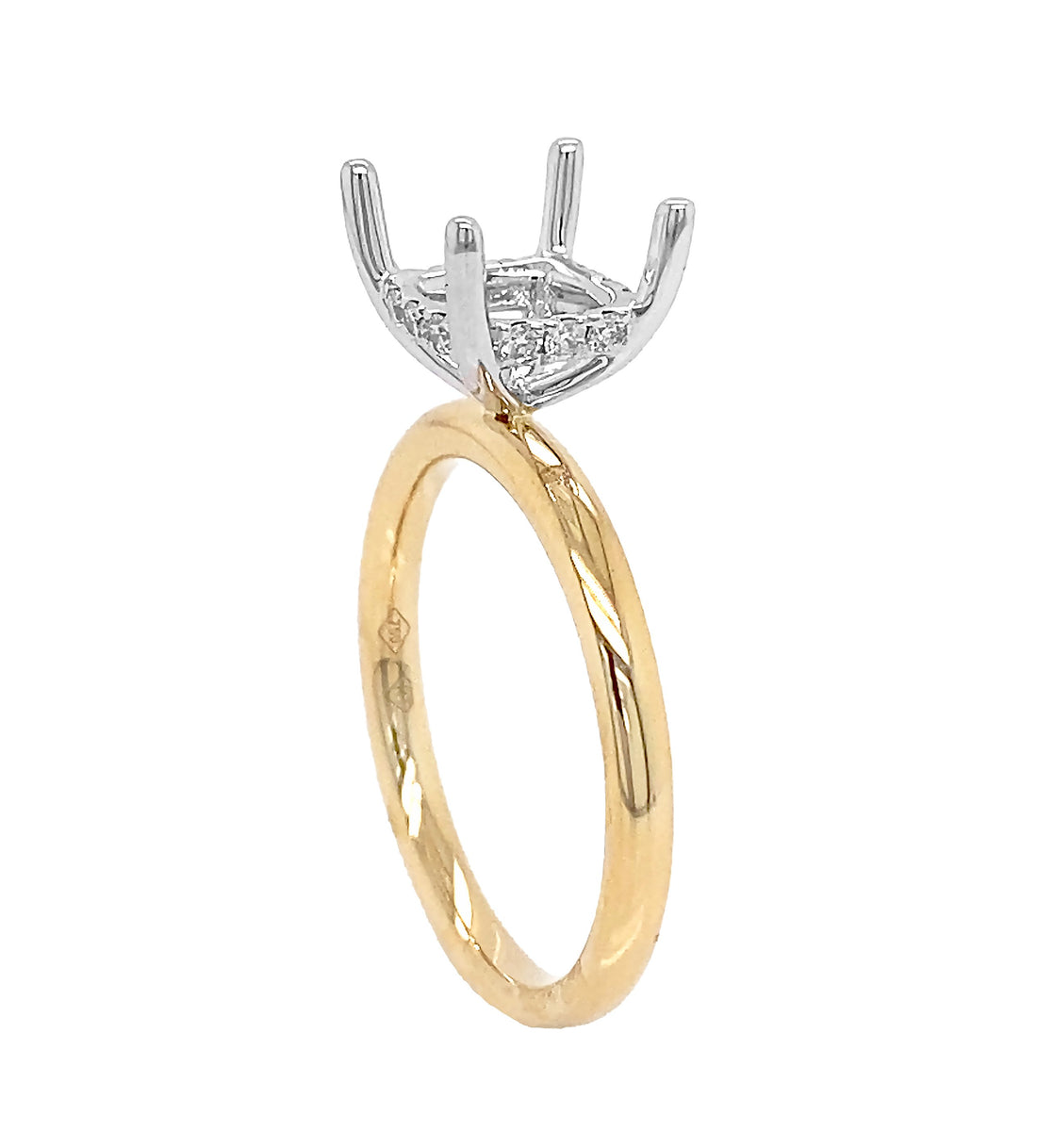 18kt Yellow and White Gold Diamond Semi-mount