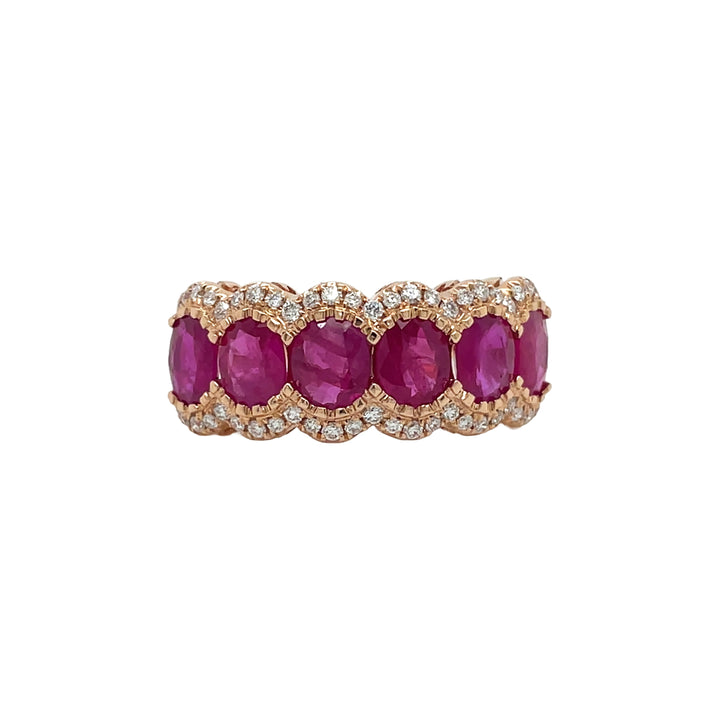 18kt Rose Gold Diamond and Ruby Rings