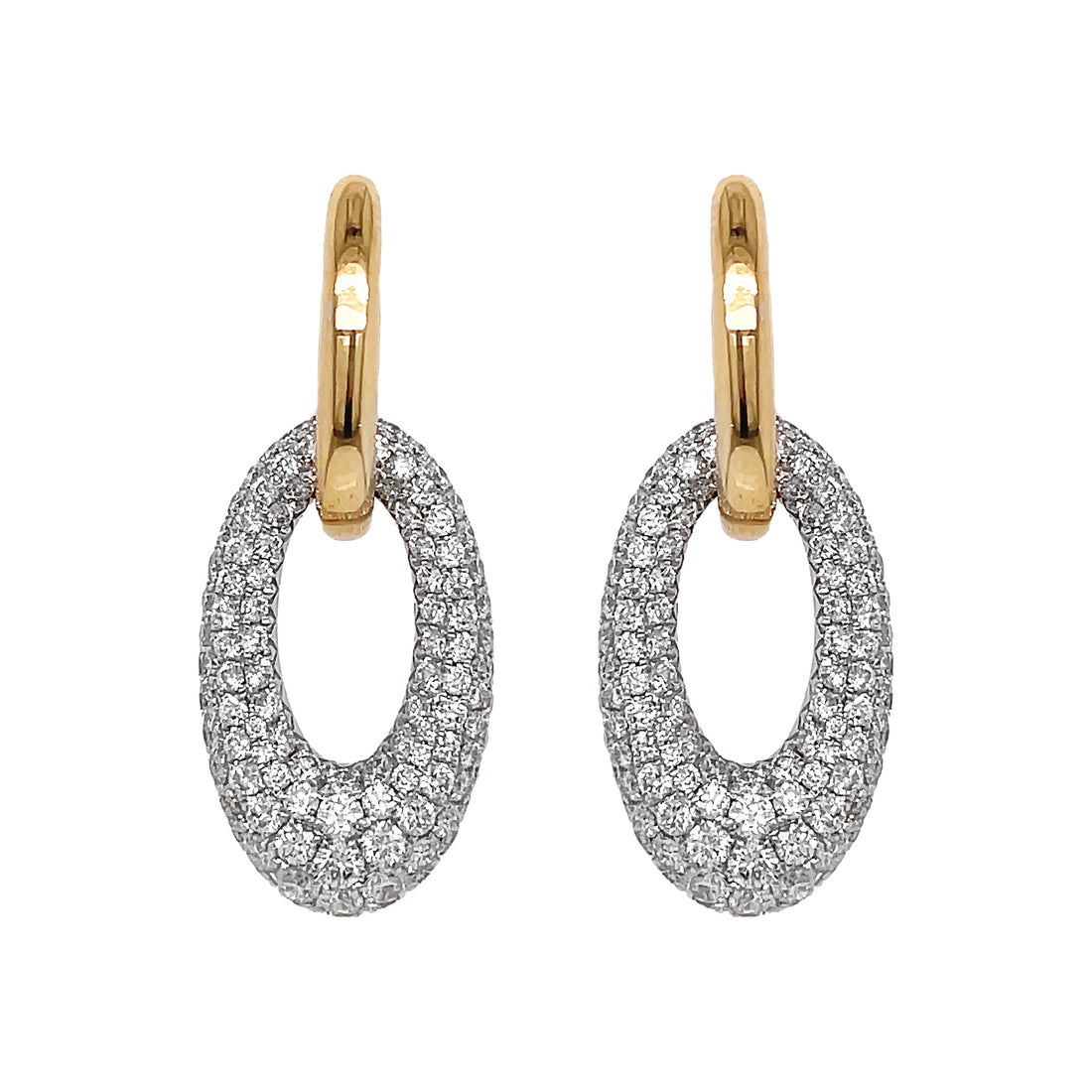 18kt Yellow Gold Diamond Dangling Earrings
