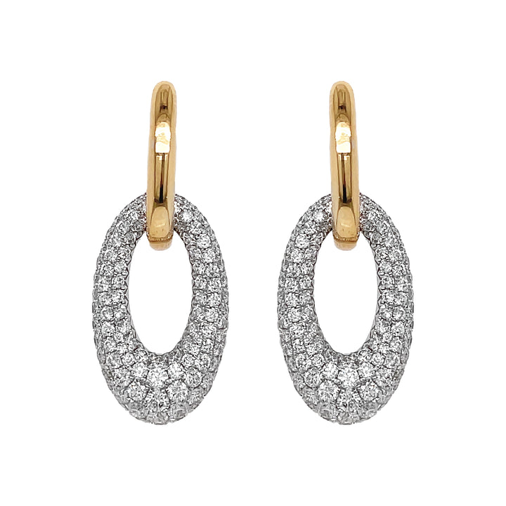 18kt Yellow Gold Diamond Dangling Earrings