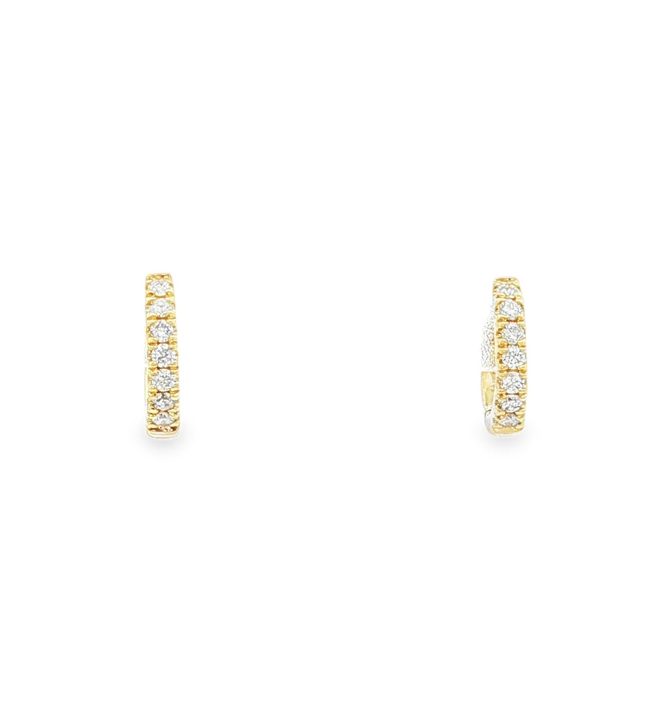 14kt Yellow Gold Diamond Huggie Earrings