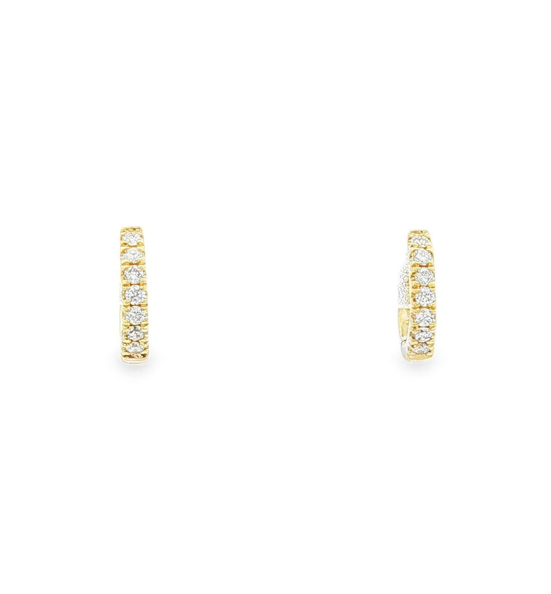 14kt Yellow Gold Diamond Huggie Earrings