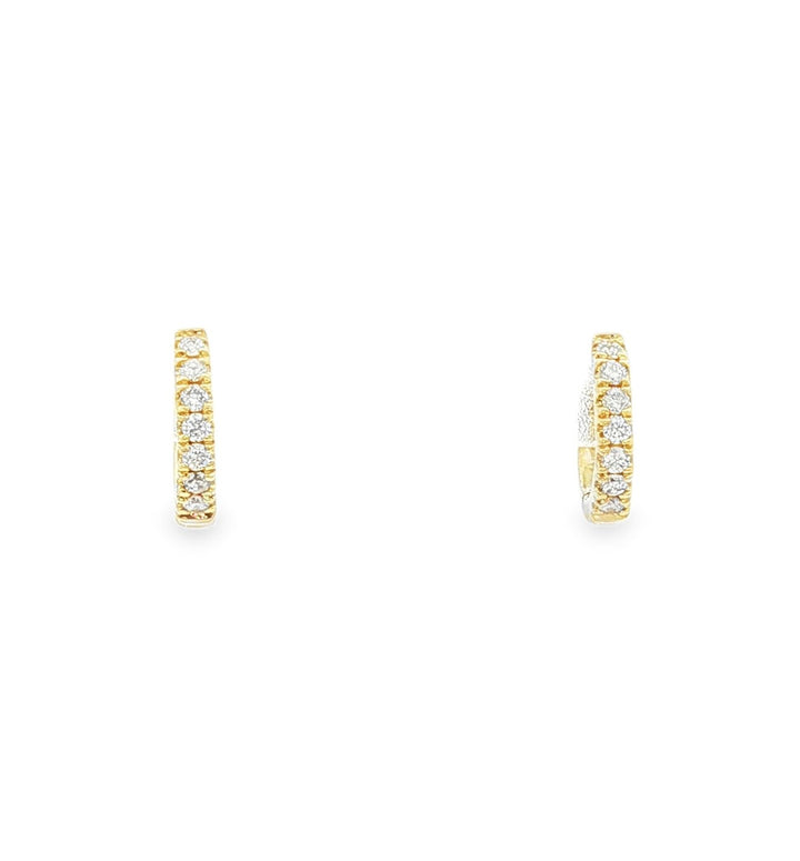 14kt Yellow Gold Diamond Huggie Earrings