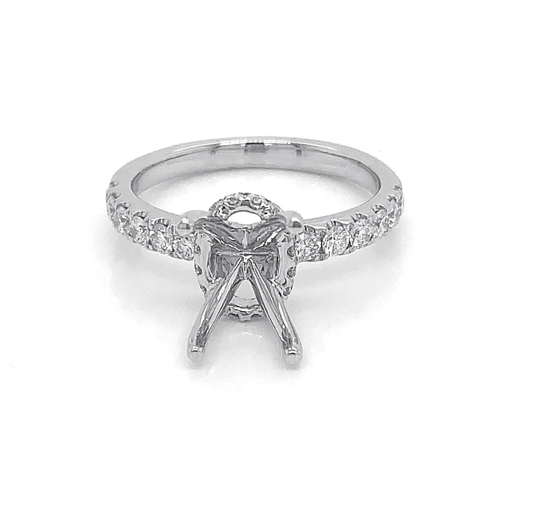 18kt White Gold Diamond Semi Mount