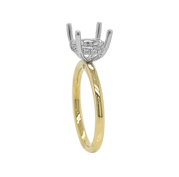 18kt Yellow And White Gold Diamond Semi Mount