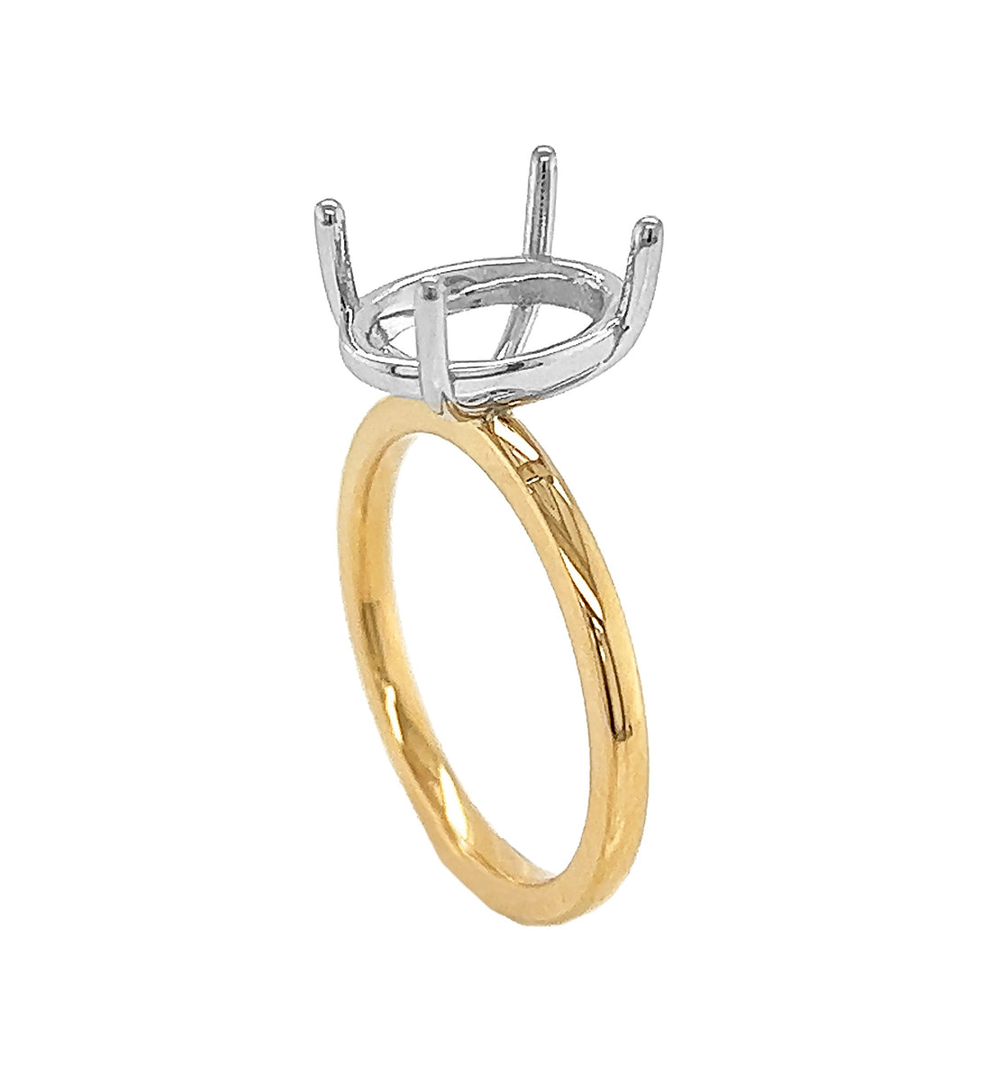 18kt Yellow and White Gold Diamond Semi-mount