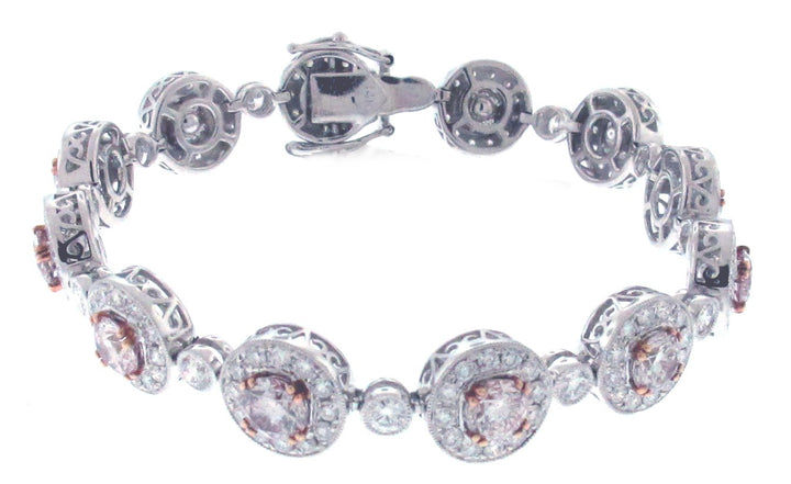 18kt White And Pink Gold Diamond Bracelet