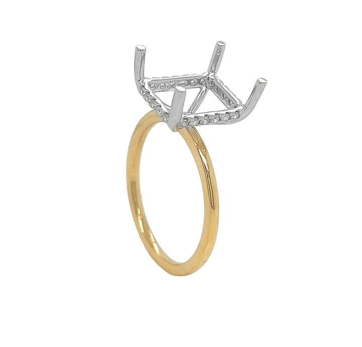18kt Yellow and White Gold Diamond Semi-mount