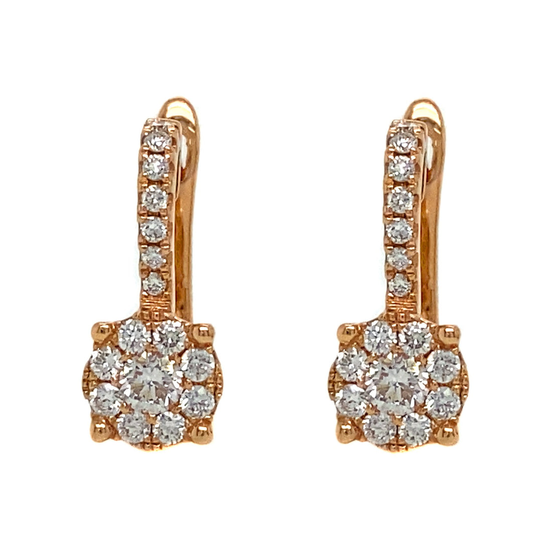18kt Rose Gold Diamond Earrings