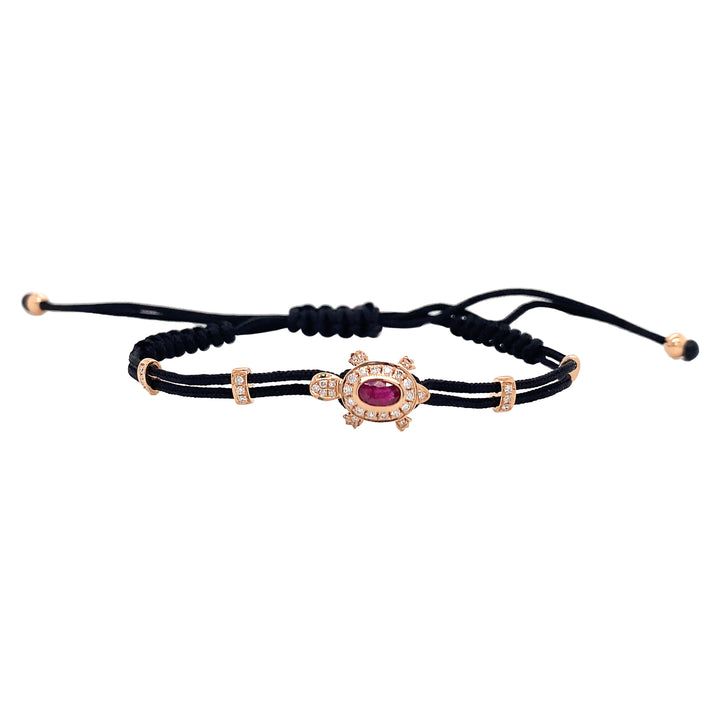 18kt Rose Gold Diamond And Ruby Bracelet