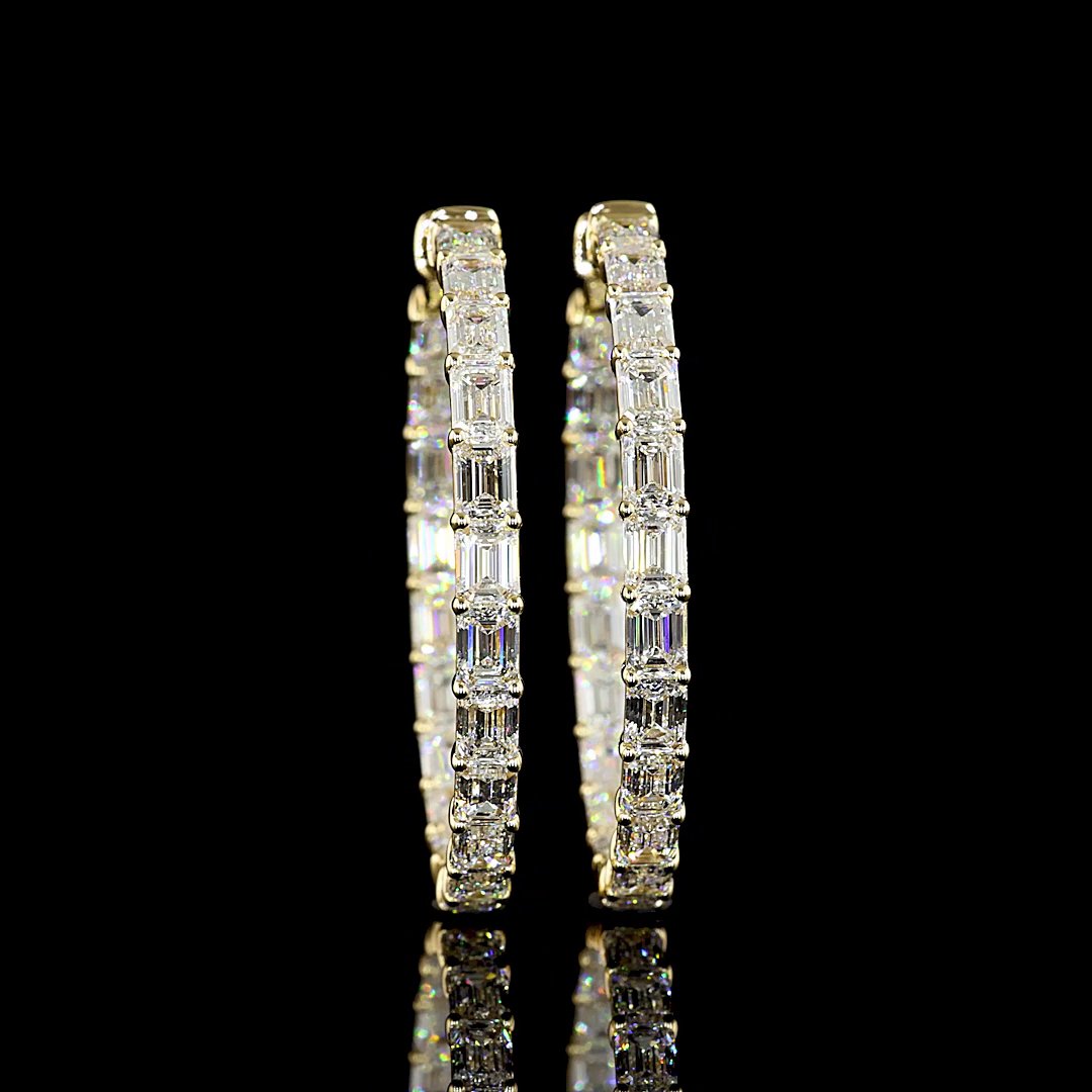 14kt Yellow Gold Lab Diamond Hoops