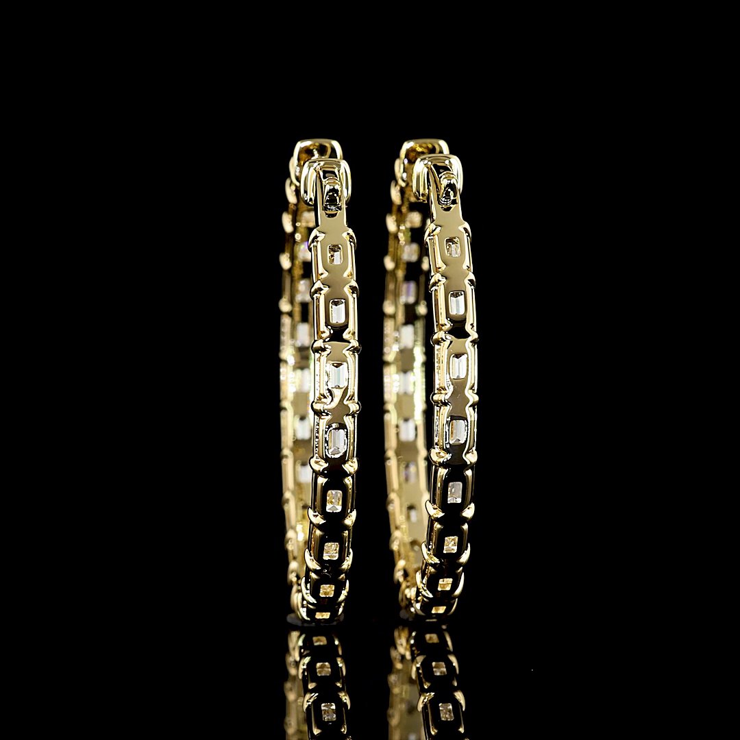 14kt Yellow Gold Lab Diamond Hoops