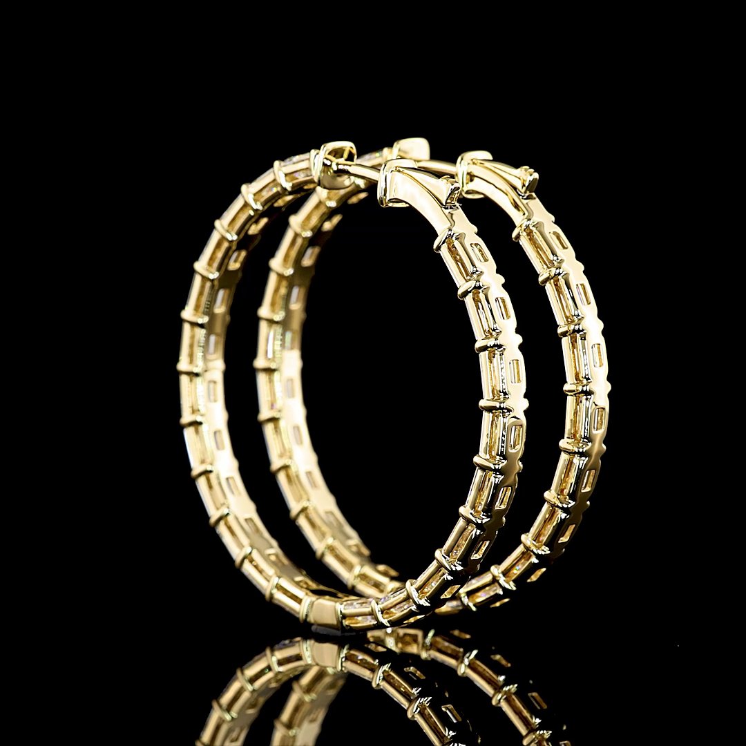 14kt Yellow Gold Lab Diamond Hoops