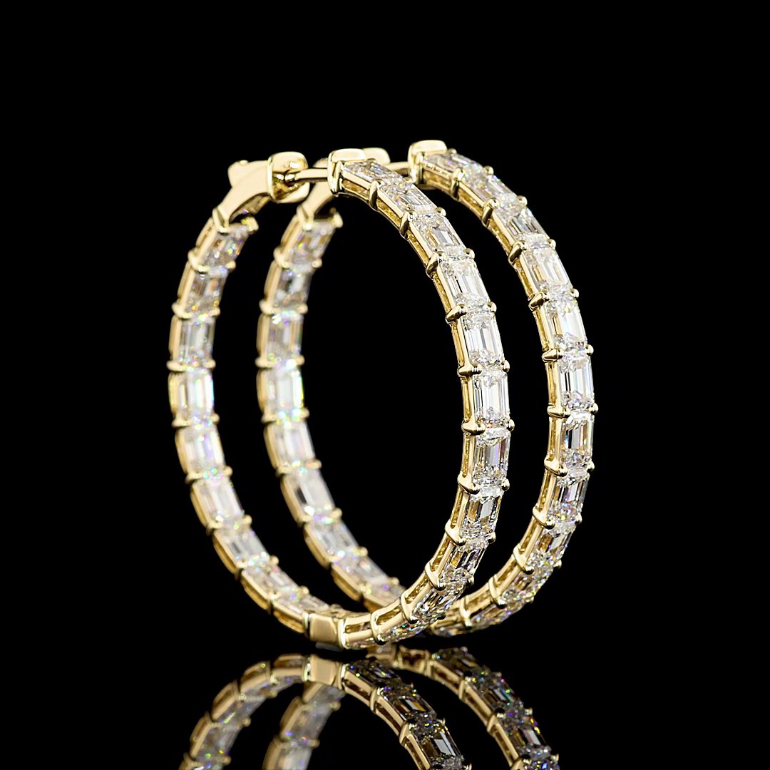 14kt Yellow Gold Lab Diamond Hoops