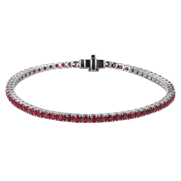18kt White Gold Diamond and Ruby Tennis Bracelet