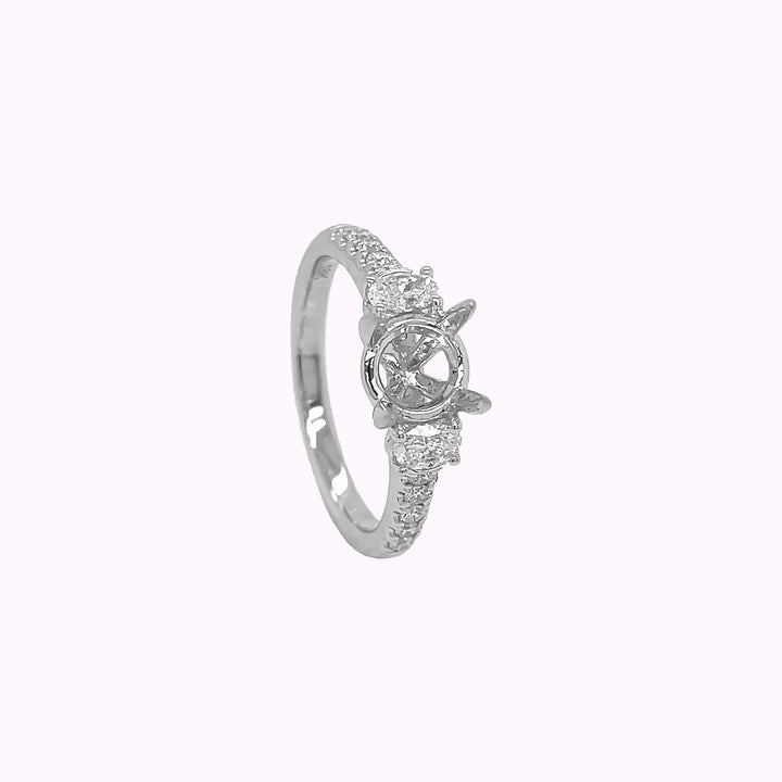 18kt White Gold Diamond Semi-mount