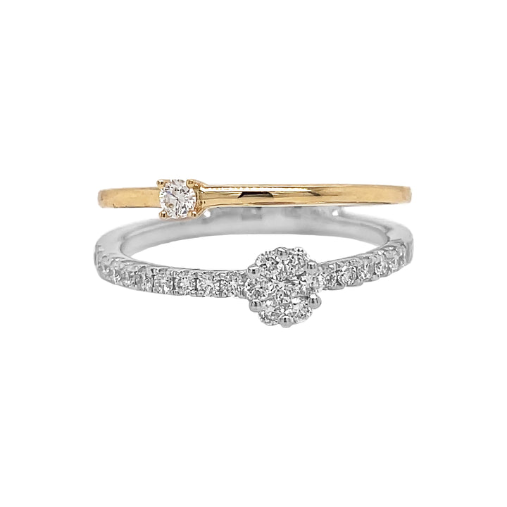 18kt Yellow and White Gold Diamond Ring
