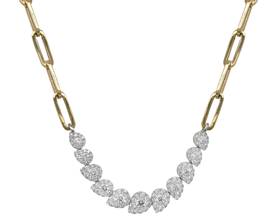 18kt Yellow and White Gold Diamond Necklace